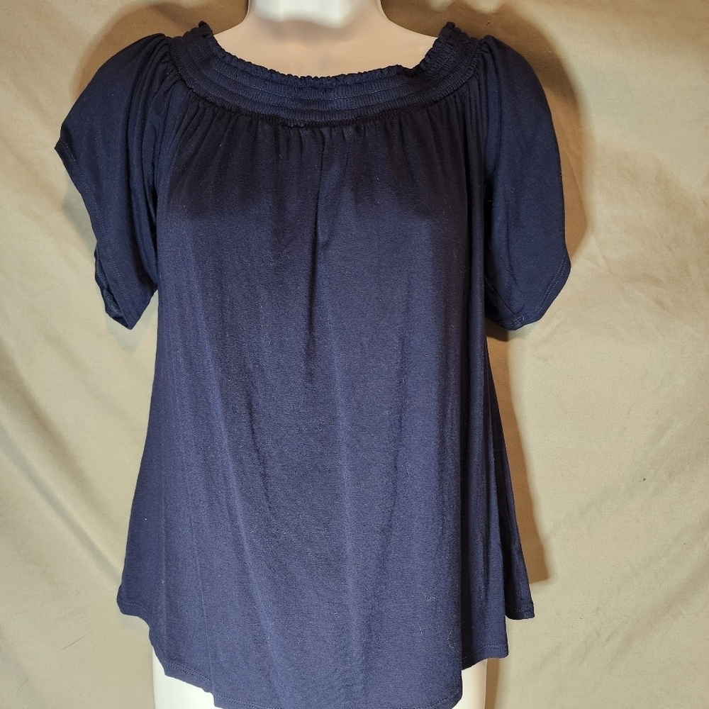 Lilly Pulitzer Deep Blue Smocked Blouse